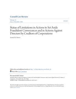 Statue of Limitations in Actions to Set Aside Fraudulent