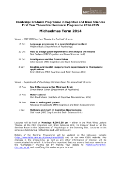 Cambridge Graduate Programme in Cognitive and Brain Sciences