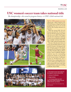 USC women`s soccer team takes national title The championship