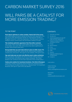 Carbon Market Survey 2016 WILL ParIS be a