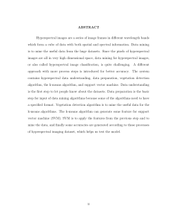 ABSTRACT Hyperspectral images are a series of image frames in