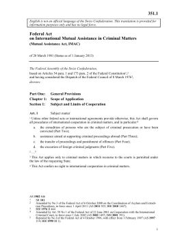 Federal Act on International Mutual Assistance in Criminal Matters