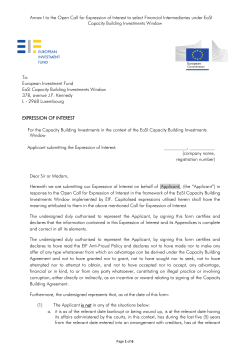 Annex I - European Investment Fund