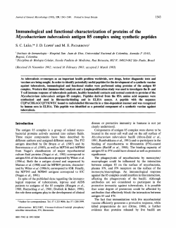 Immunological and functional characterization of proteins of the