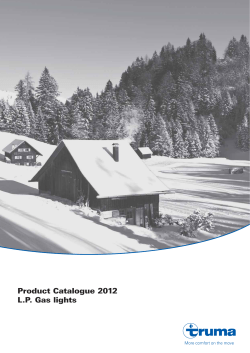 Product Catalogue 2012 L.P. Gas lights