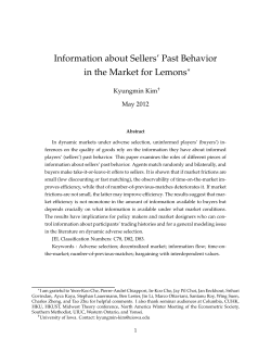 Information about Sellers` Past Behavior in the Market