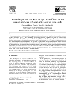 Ammonia synthesis over Ru/C catalysts with different carbon