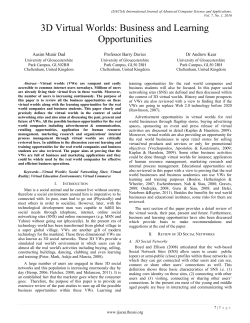 3D Virtual Worlds - The Science and Information (SAI) Organization