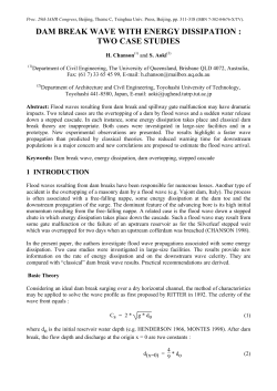 Dam break wave with energy dissipation - UQ eSpace