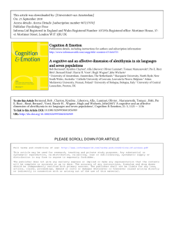 A cognitive and an affective dimension of alexithymia in six