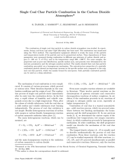 Single Coal Char Particle Combustion in the Carbon Dioxide