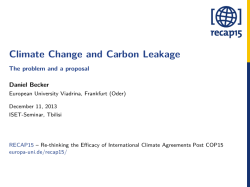 Climate Change and Carbon Leakage