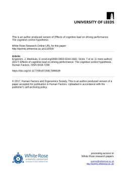Effects of cognitive load on driving performance