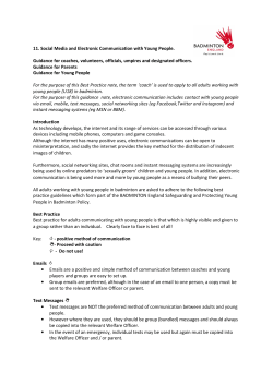 11. Social Media and Electronic Communication with Young People