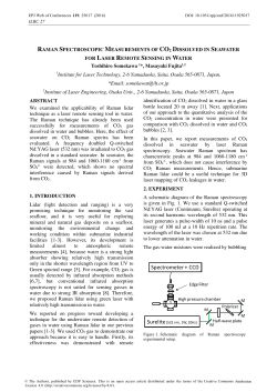 Raman Spectroscopic Measurements of Co2 Dissolved in Seawater
