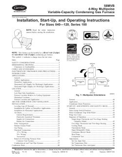 Installation, Start-Up, and Operating Instructions