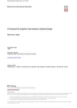 A Framework for Cognitive Task Analysis in Systems