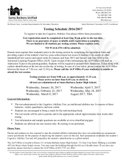 Cognitive Abilities Test Registration Form 2016-17