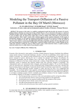 Modeling the transport-diffusion of a passive pollutant in the