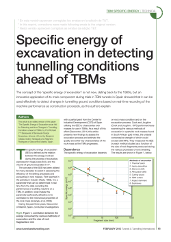 Specific energy of excavation in detecting tunnelling