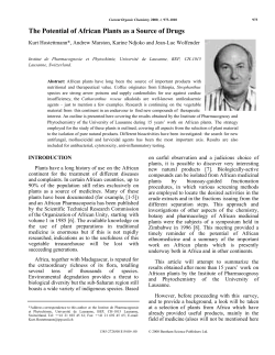 The Potential of African Plants as a Source of Drugs