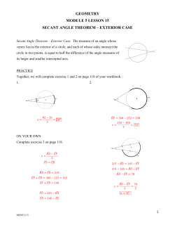 GEOMETRY MODULE 5 LESSON 15 SECANT ANGLE THEOREM