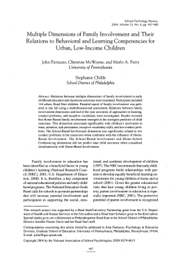 Multiple Dimensions of Family Involvement and Their Relations to