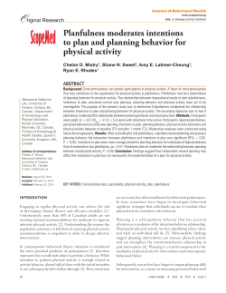 Planfulness moderates intentions to plan and planning behavior for