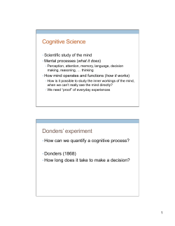 Cognitive Science Donders` experiment