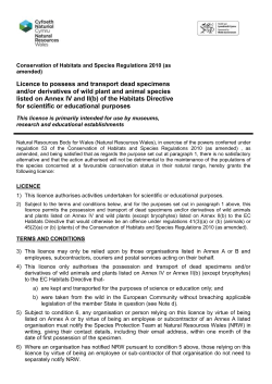 Museums general licence for possession