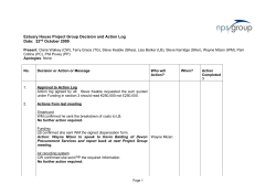 Corporate Management Board Decision and Action Log