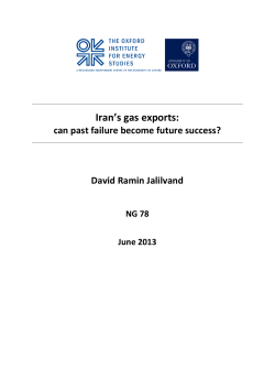 Iran`s gas exports - Oxford Institute for Energy Studies