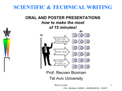 Ray`s Tutorial "How to give a good lecture and present a poster"