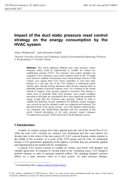 Impact of the duct static pressure reset control strategy on the energy