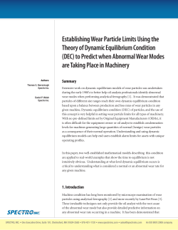 Establishing Wear Particle Limits Using the