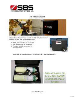 SBS-H2 Hydrogen Detector Calibration Kit Instructions