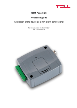 GSM Pager3 Z6 Reference guide Application of the device as a mini