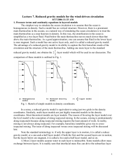 Lecture 7. Reduced gravity models for the wind