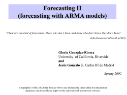 + Forecasting II