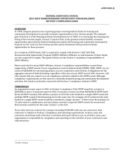 Section 3 Compliance Plan - Housing Assistance Council