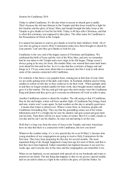 Sermon for Candlemas 2014