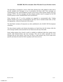 IAIABC R1.0 STANDARDS: EDIT MATRIX USAGE INSTRUCTIONS