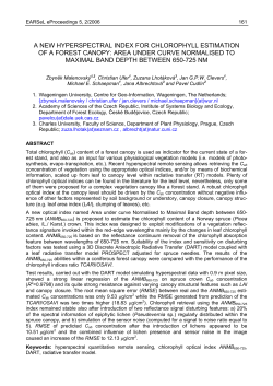 a new hyperspectral index for chlorophyll estimation