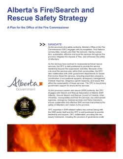 Alberta`s Fire/Search and Rescue Safety Strategy