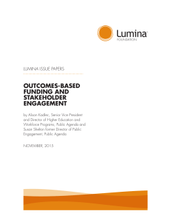 Outcomes-Based Funding and Stakeholder Engagement