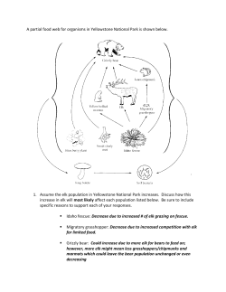 A partial food web for organisms in Yellowstone National Park is