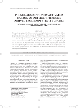phenol adsorption by activated carbon of different fibre