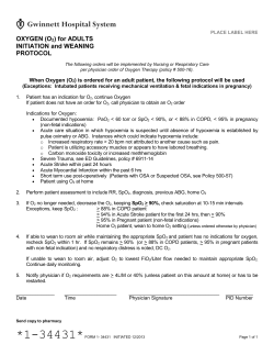 Oxygen O2 for Adults Initiation and Weaning Protocol