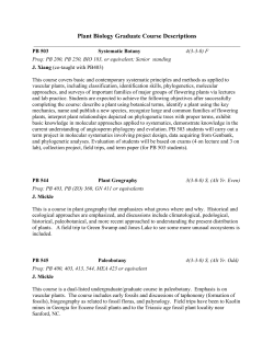 Plant Biology Graduate Course Descriptions