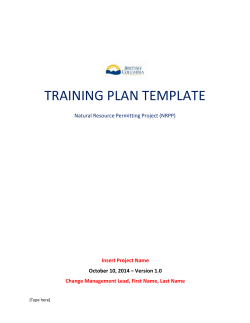 Training Plan template